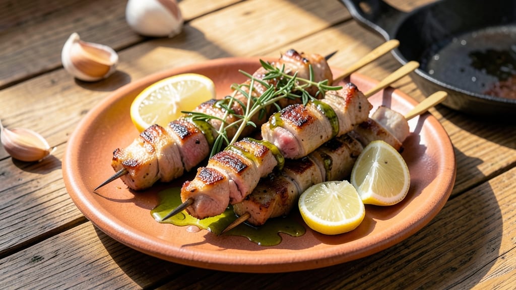 Authentic Pork Souvlaki Recipe: Grilled Skewers With Charred Crisp and Juicy Hearts