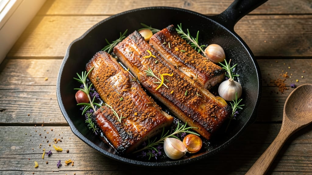 Country-Style Pork Ribs Recipe Without BBQ Sauce: Smoky Garlic-Herb Crust With Juicy Pink Hearts