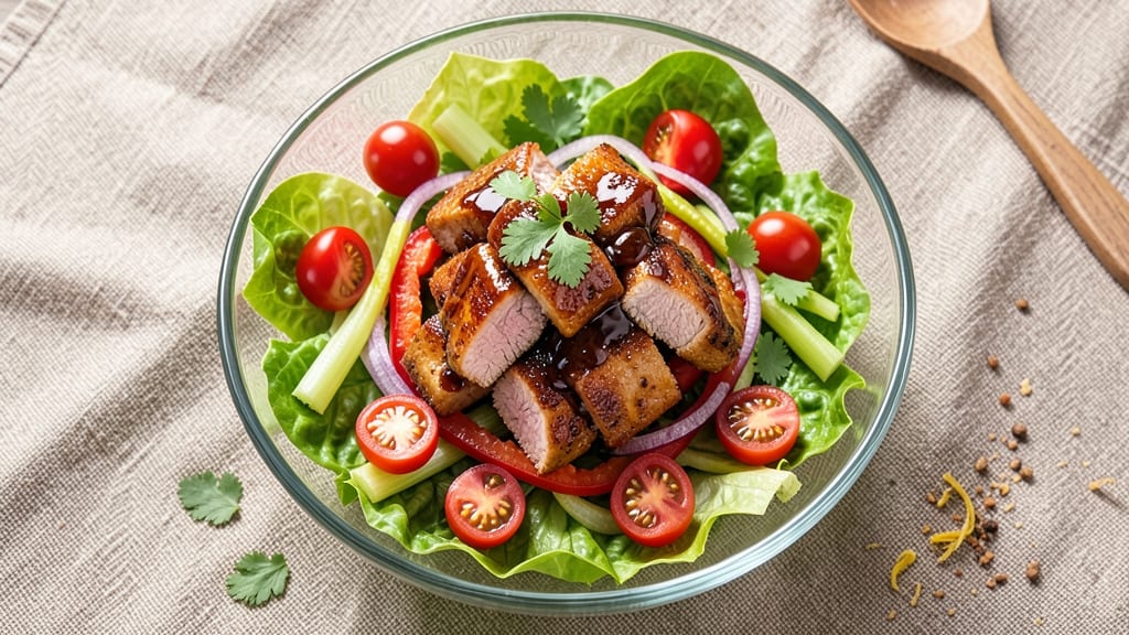 BBQ Pork Salad Recipe: Cool, Smoky Bites With Crunchy Celery Topping