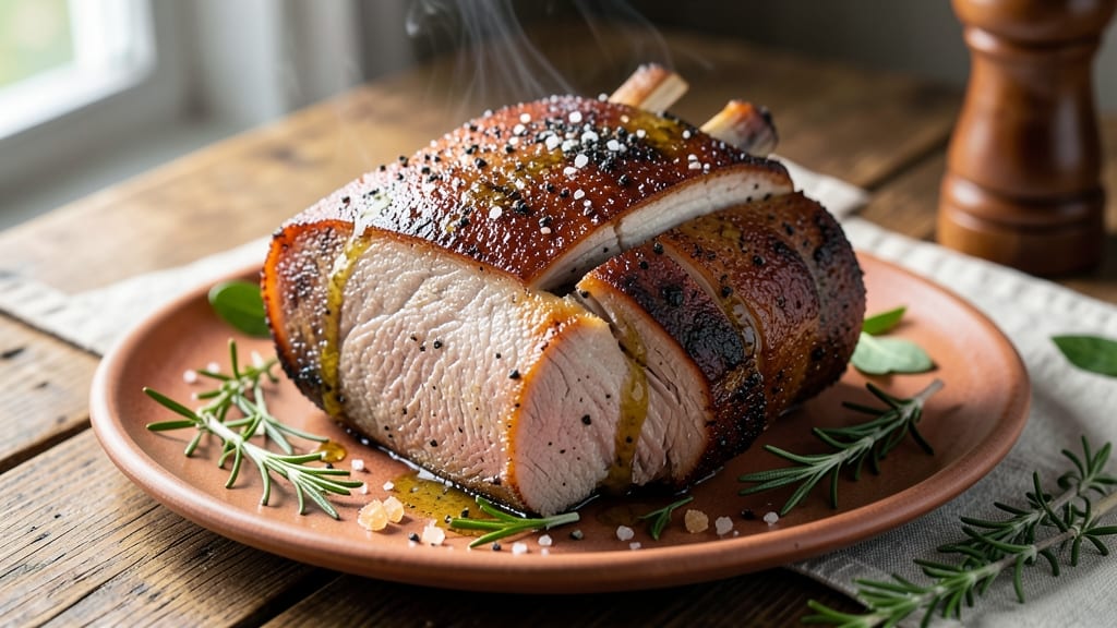 Bone-In Pork Loin End Roast Recipe: Crispy Bark, Juicy Pink Core Magic