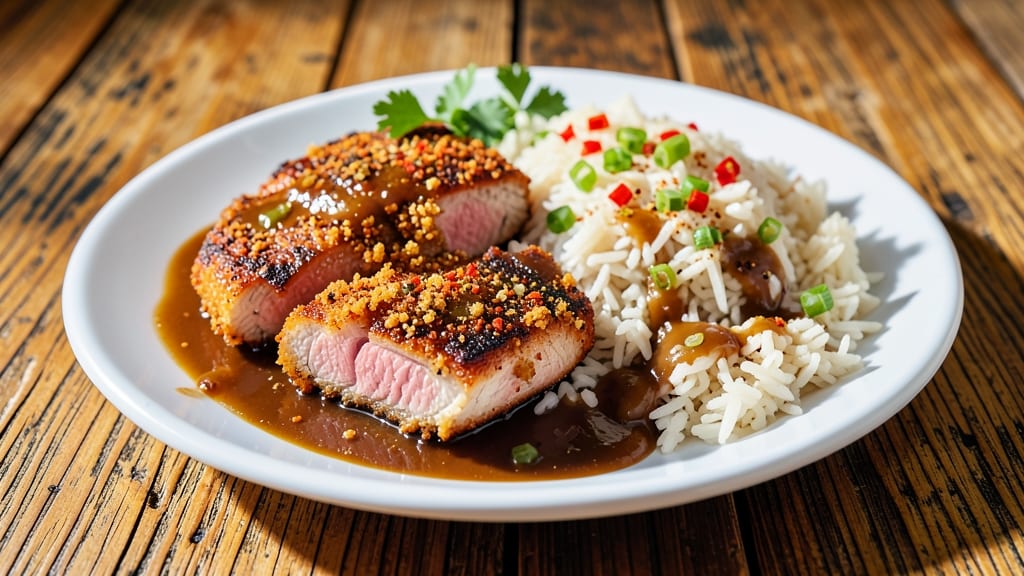 Cajun Pork Chops and Rice Recipe: Smoky Spice Crust Over Fluffy Cajun Rice