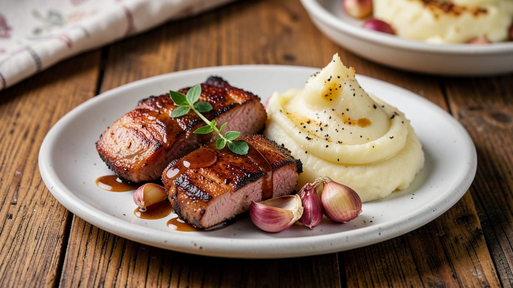 Baked Pork Chops and Mashed Potatoes Recipe: Juicy Pink Cores With Buttery Potatoes