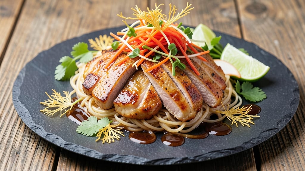 Bun Ker Vietnamese Pork Chop Recipe: Crispy Celery Crowns Over Nutty Fish Sauce Gravy
