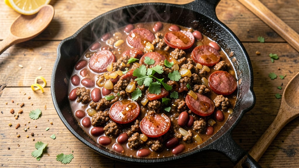 Beef and Pork Sausage Chili Recipe: Deep Smoky Flavor With Hearty Beans