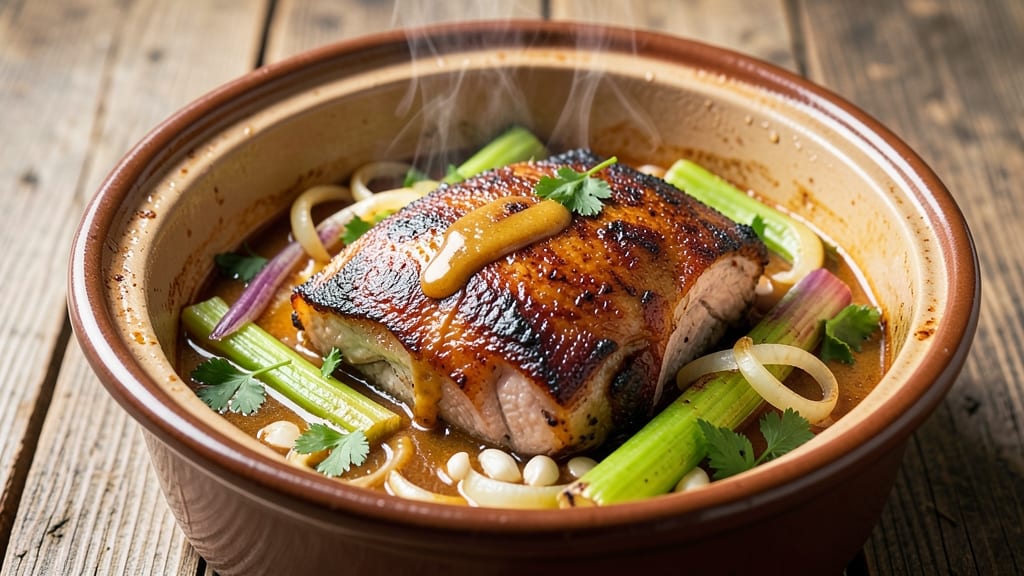 Cajun Pork Roast Slow Cooker Recipe: Smoky-Spiced Shreds With Crispy Celery Crown Topping