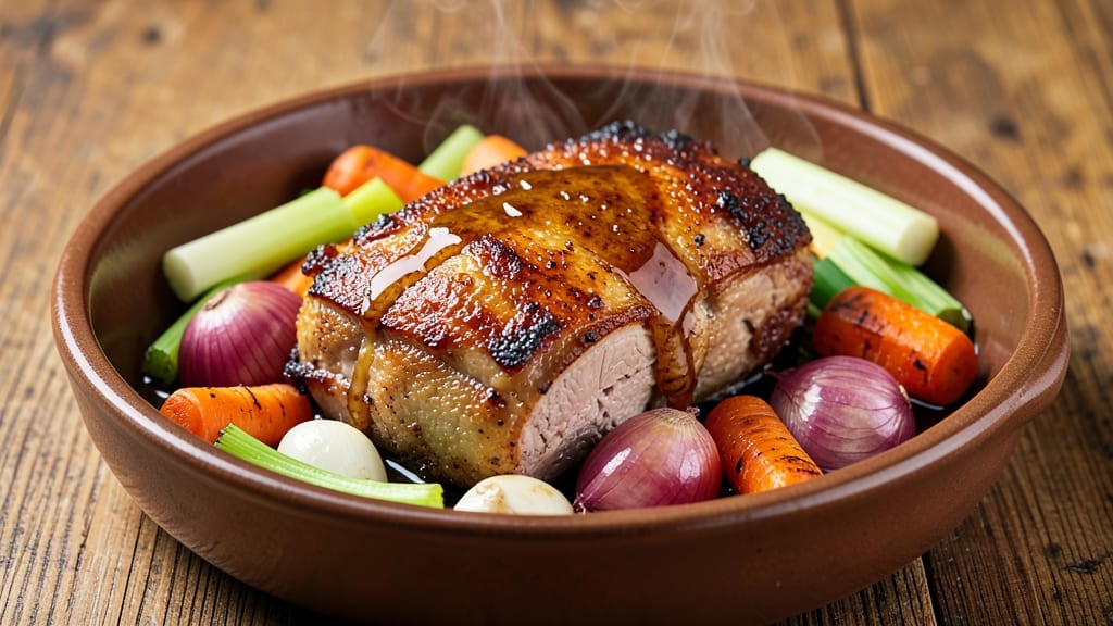 Bone-In Pork Shoulder Roast Slow Cooker Recipe: Slow-Simmered Smokiness With Crispy Celery Crowns