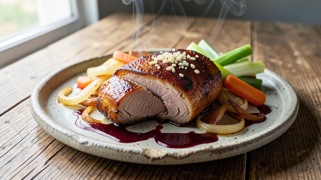 Crispy Pork Shank Recipe: Slow-Braised Crunch Over Rich Onion Gravy