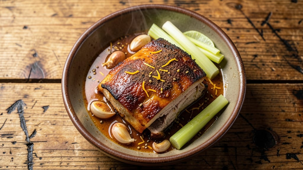 Authentic Puerto Rican Pork Shoulder Recipe: Slow-Braised Mojo Magic With Crispy Celery Crowns