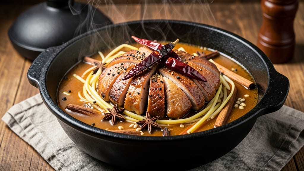 Chinese Pork Hot Pot Recipe: Spiced Broth and Silky Egg Ribbons in One Pot