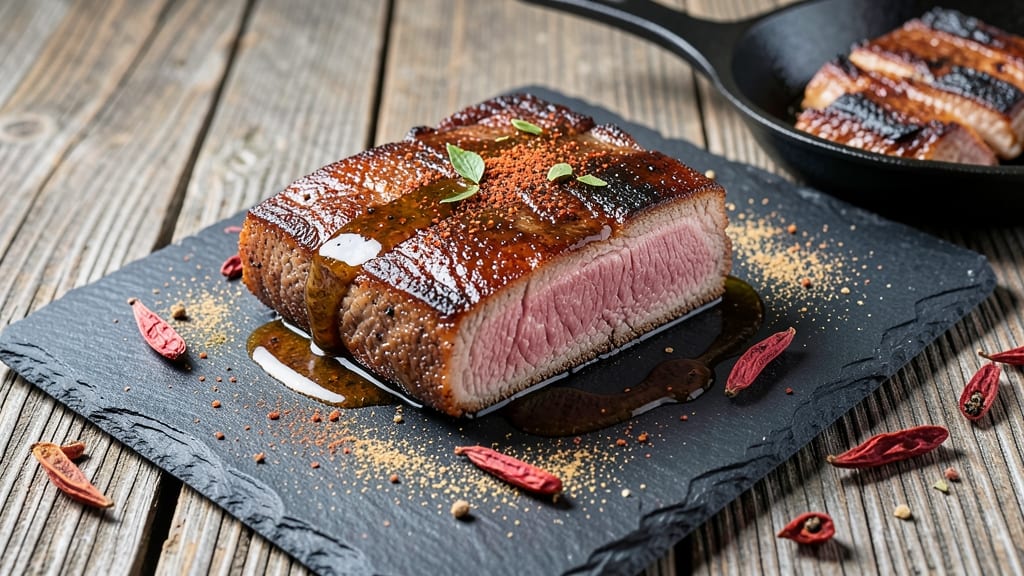 Campo Grande Pork Belly Steak Recipe: Smoky Five-Spice Crunch Over Caramelized Edges