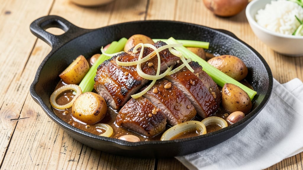 Pork Salpicao Recipe Panlasang Pinoy: Crispy Celery Crowns Over Coconut Cream Braise
