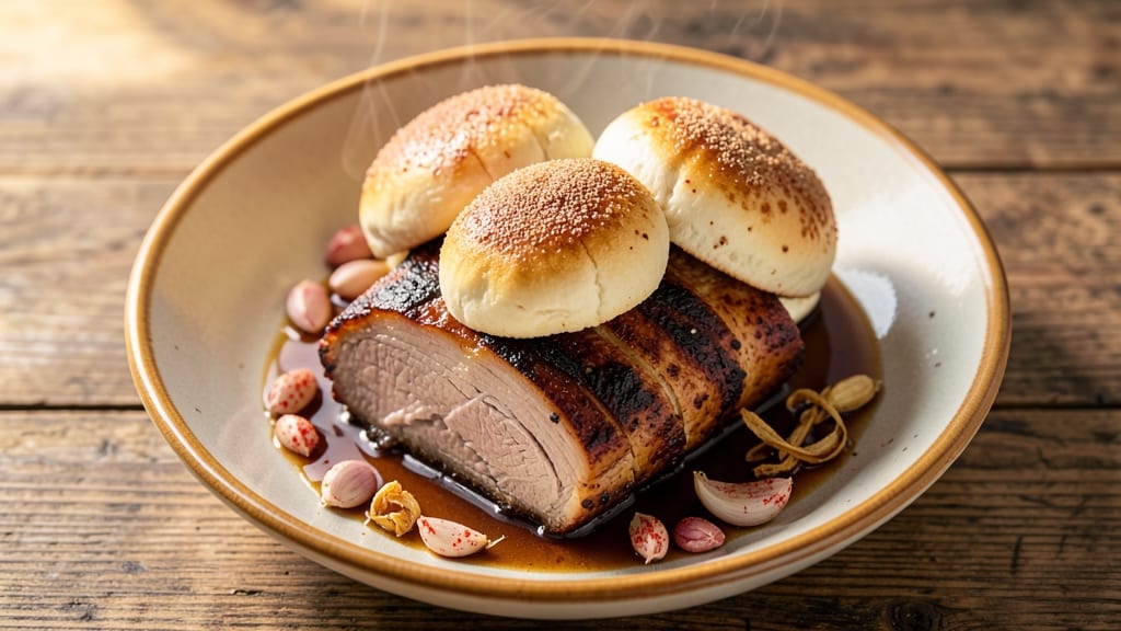 Baked Roast Pork Buns Recipe: Steamed Softness With Crispy Glaze Crunch