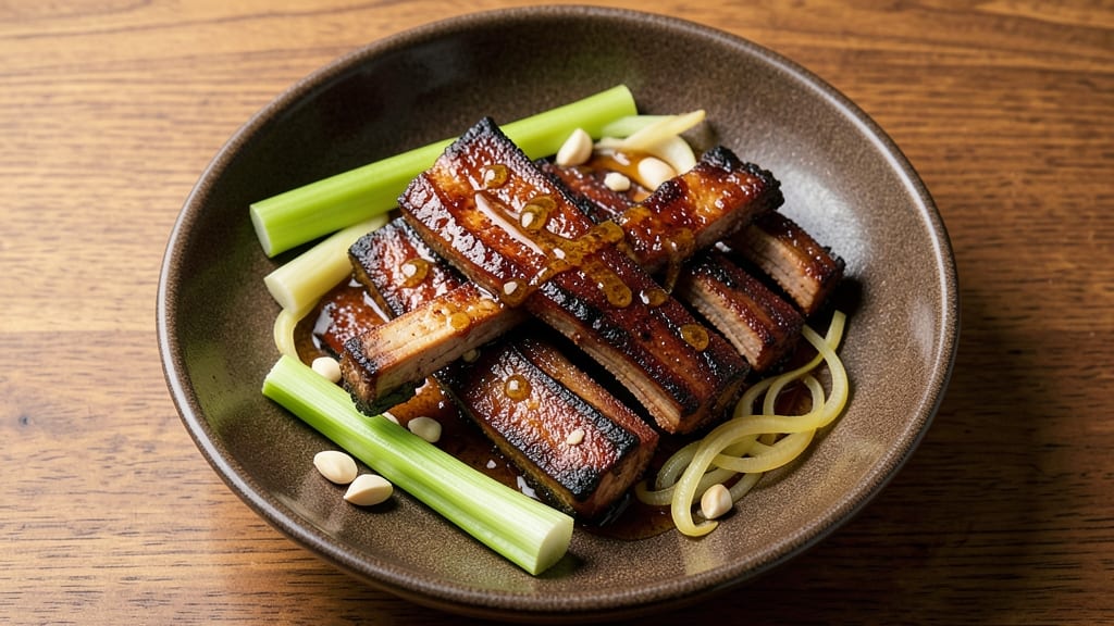 BBQ Pork Ribs Recipe Panlasang Pinoy: Crispy Celery Crowns Over Tangy Vinegar Braise