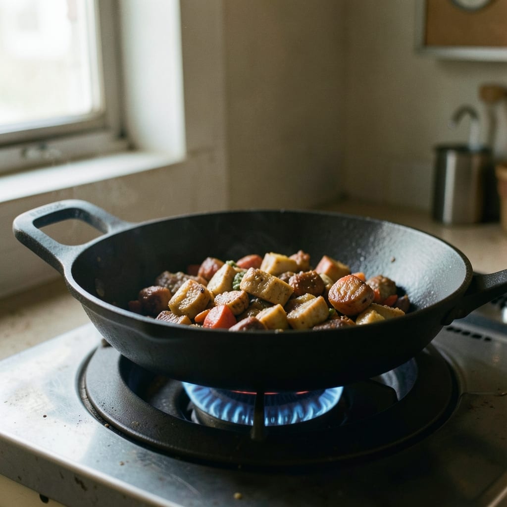 The first pass, in the pan