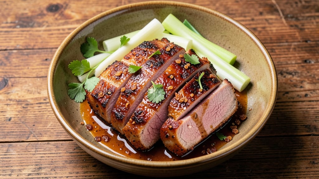 BBQ Boneless Pork Loin Roast Recipe: Crispy Celery Crowns Over Smoky Gravy Bites