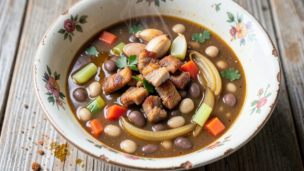 Bean Soup With Salt Pork Recipe: Smoky Depth and Crispy Pork Bites