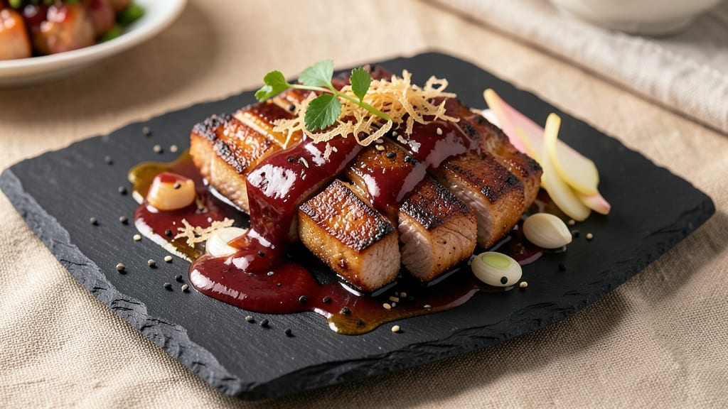Korean Pork Jowl Recipe: Smoky-Sweet Braise With Crispy Celery Crowns