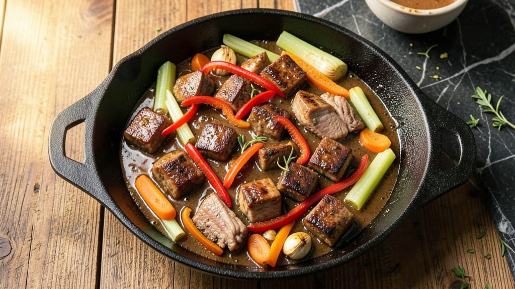 Beef and Pork Casserole Recipe: Hearty Layered Bites With Celery Crown Crunch
