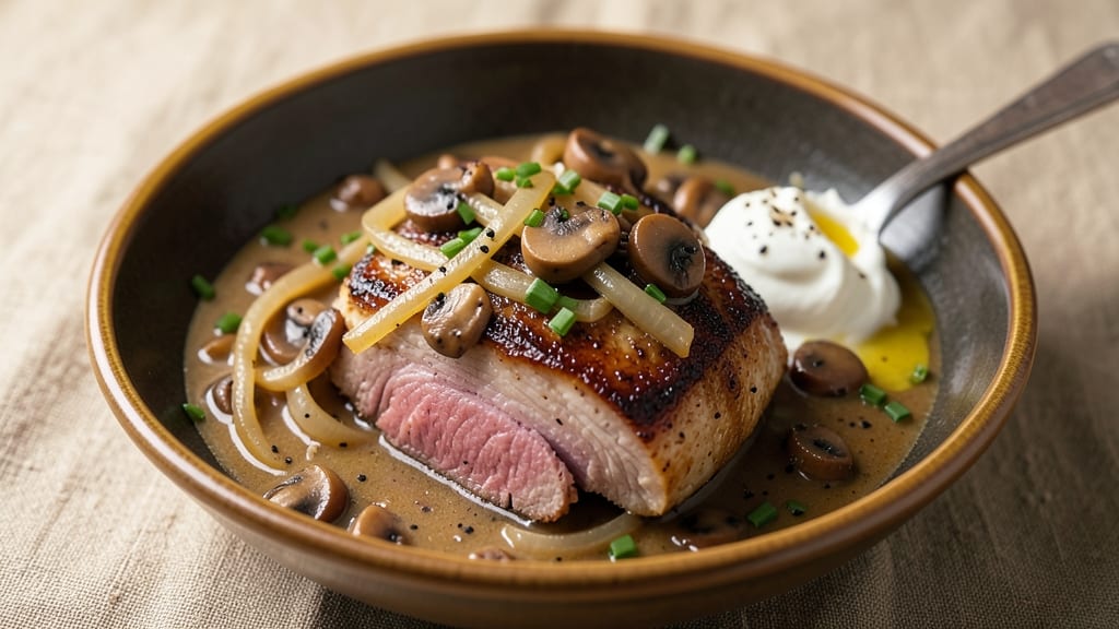 Pork Stroganoff Slow Cooker Recipe: Creamy Mushroom Sauce Over Tender Slices